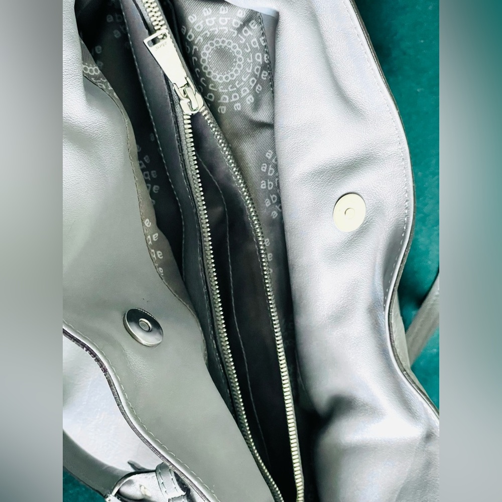 abro Leather Satchel Tote Bag Light Gray | Made in Germany - Picture 5 of 16